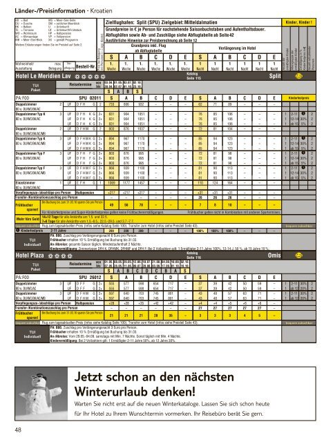 TUI - Preisteil - Sommer 2010