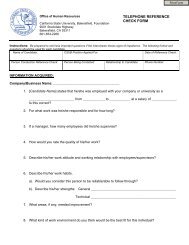 TELEPHONE REFERENCE CHECK FORM - CSUB Foundation