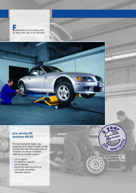 tyre service lift herkules-lift RS - Tecalemit AS
