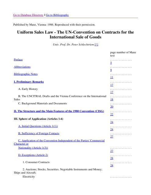 Uniform Sales Law - The UN-Convention on Contracts for the ...
