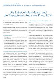 Die ExtraCellular-Matrix und die Therapie mit Aethsyna Phyto ECM