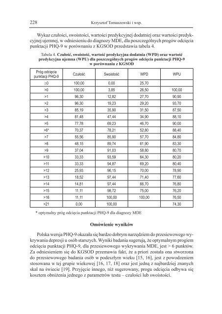 Walidacja polskiej wersji jÄzykowej Patient Health Questionnaire-9 ...