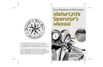 Motorcycle Operator's Manual - Texas Department of Public Safety