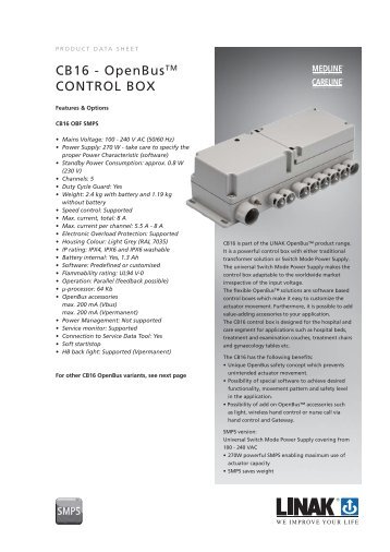 CB16 - OpenBusTM CONTROL BOX - Linak