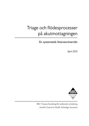 Triage och flÃ¶desprocesser pÃ¥ akutmottagningen - SBU