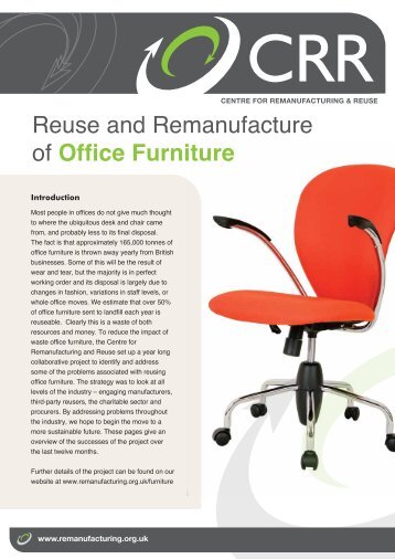 Office Furniture - Centre for Remanufacturing & Reuse