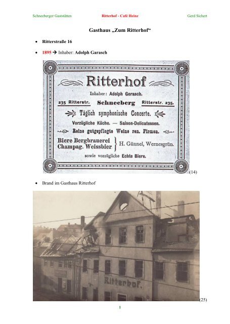 Gasthaus „Zum Ritterhof“ - Freundeskreis Stadtarchiv Schneeberg