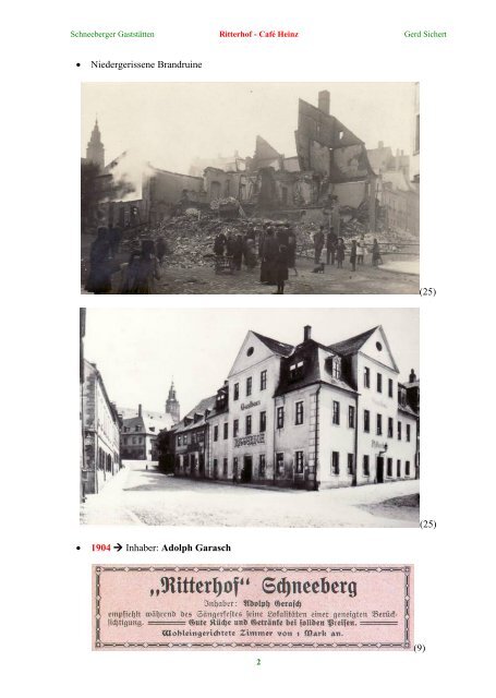 Gasthaus „Zum Ritterhof“ - Freundeskreis Stadtarchiv Schneeberg