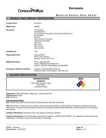 MSDS - Marc Nelson Oil Products