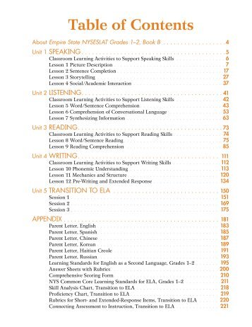Table of Contents - Continental Press