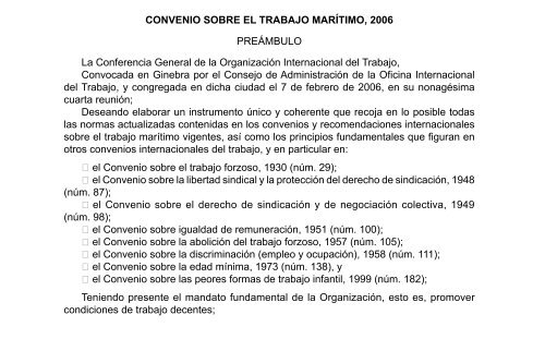 CONVENIO SOBRE EL TRABAJO MARÃTIMO ... - Noticias JurÃ­dicas