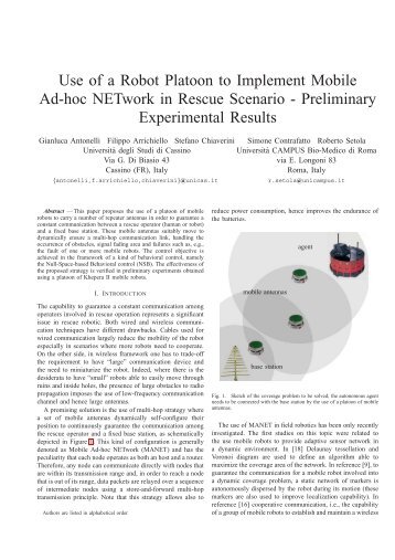 Use of a Robot Platoon to Implement Mobile Ad-hoc NETwork in ...