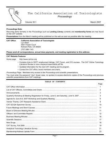 The California Association of Toxicologists