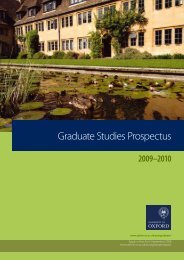 Graduate Prospectus 2010 - University of Oxford