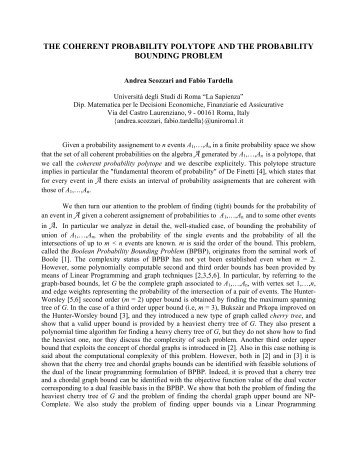 The Coherent Probability Polytope and the Probability Bounding ...