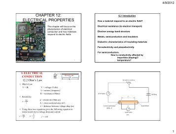 Ch. 12: Electrical Properties