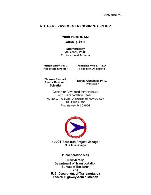 Download this report - CAIT - Rutgers, The State University of New ...