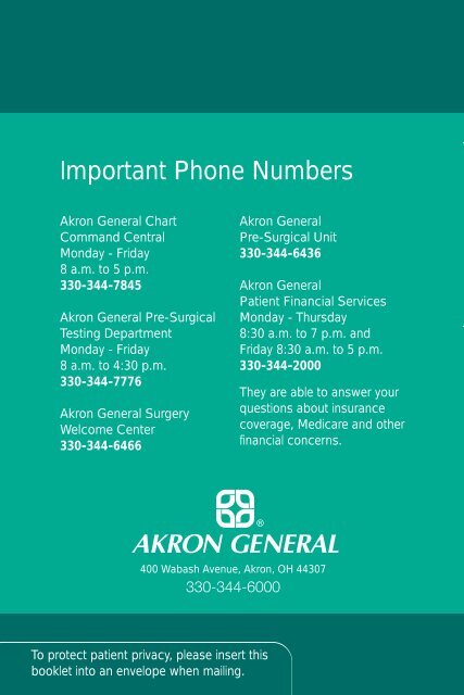 Your Guide to Surgery - Akron General Medical Center