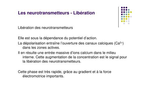 Neurosciences III- Bases cellulaire de la ... - Université Paris 8