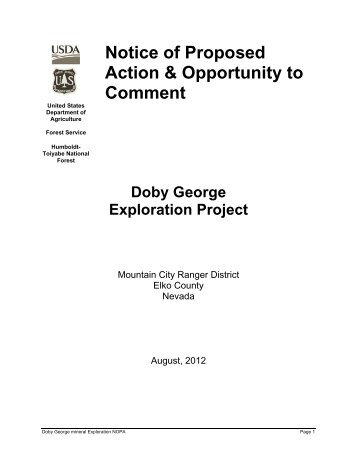 Doby George Exploration Project - State of Nevada Clearinghouse