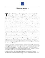 Unacceptable - The Becket Fund for Religious Liberty