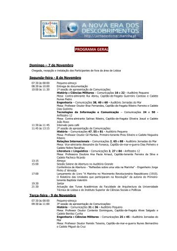 PROGRAMA GERAL - Jornadas do Mar