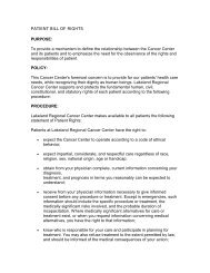 PATIENT BILL OF RIGHTS PURPOSE - Lakeland Regional Medical ...