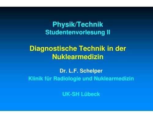 III. Physik/Technik - Klinik fÃ¼r Strahlentherapie