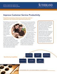 Improve Customer Service Productivity - Sutherland Global Services