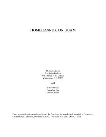 Homeless on Guam - pacificweb.org