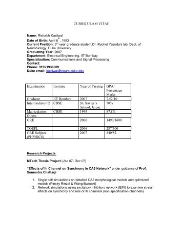 CURRICULAM VITAE Examination Institute Year of Passing GPA ...