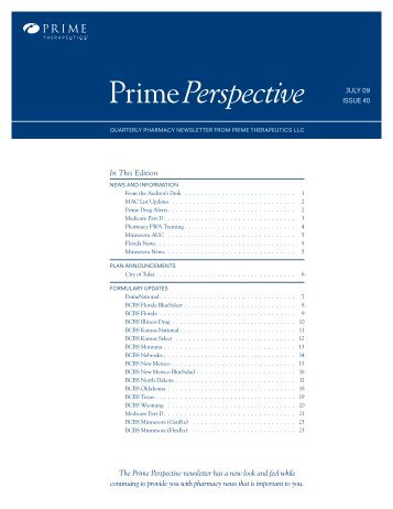 In This Edition - Prime Therapeutics