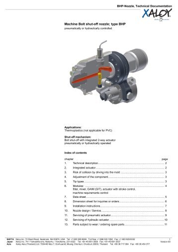 Machine Bolt shut-off nozzle; type BHP - Herzog AG