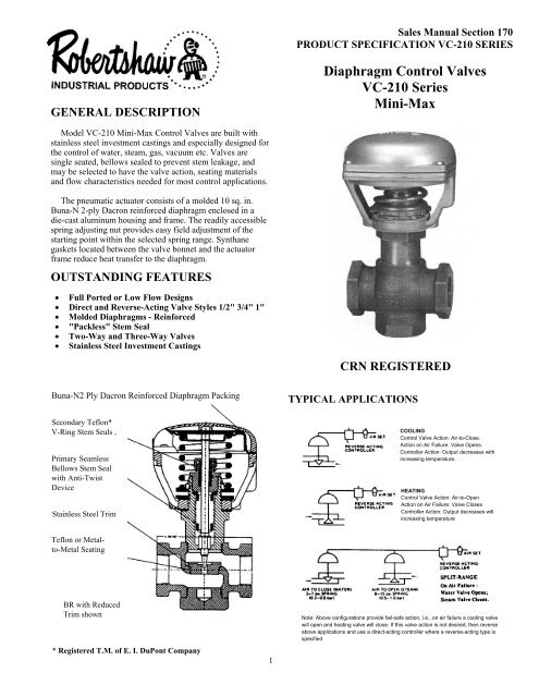 Robertshaw VC-230A  Multi-Spring Diaphragm Actuator 