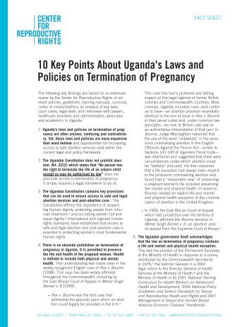 10 Key Points About Uganda's Laws and Policies on Termination of ...