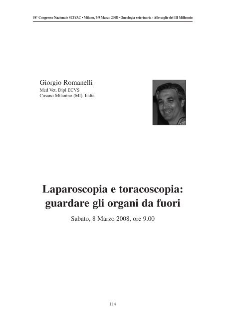 58Â° Congresso Nazionale SCIVAC: Oncologia veterinaria