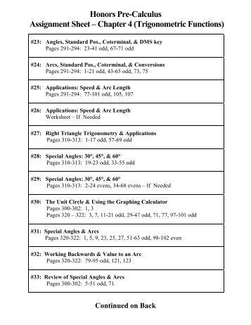 Chapter 4 (Trigonometric Functions)