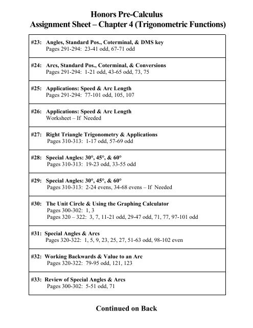 Chapter 4 (Trigonometric Functions)
