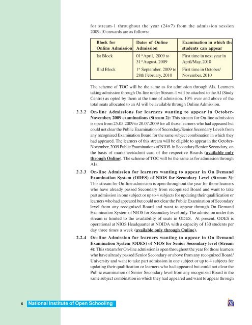 Prospectus - the NIOS Download - The National Institute of Open ...