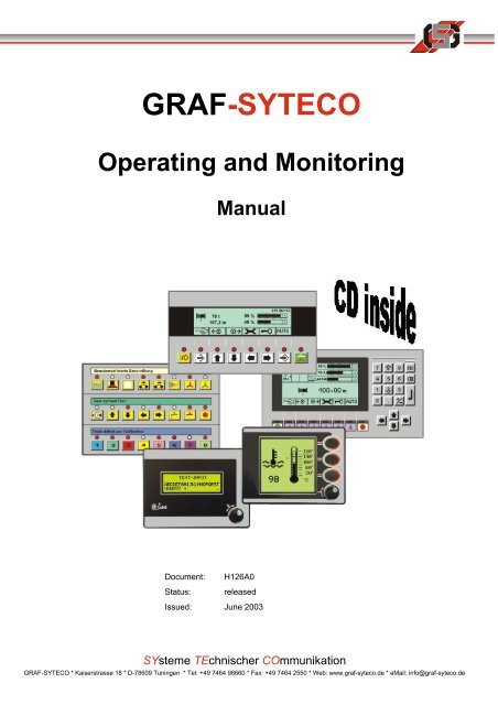 Operating panel manual - GRAF-SYTECO Visualisierungstechnik