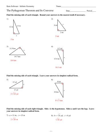 8-The Pythagorean Theorem and Its Converse - MSAD 52