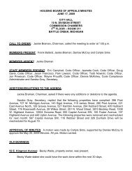 Housing Board of Appeals Minutes - June 17, 2009 - City of Battle ...