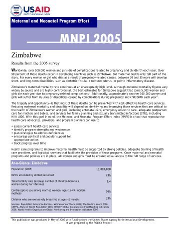 Zimbabwe (2005) - POLICY Project