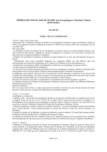 Statuts en PDF - FÃ©dÃ©ration franÃ§aise de wushu