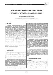 adsorption dynamics and equilibrium studies of nitrate onto various ...