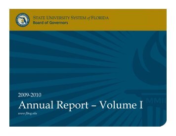 Annual Report â Volume I - Florida Board of Governors