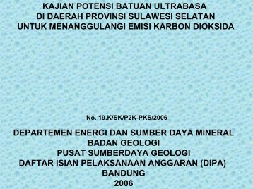 Kajian Potensi Batuan Ultrabasa di Daerah Prov. Sulawesi