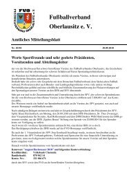 Mitteilungsblatt FVO 03/2010 - FuÃballverband Oberlausitz