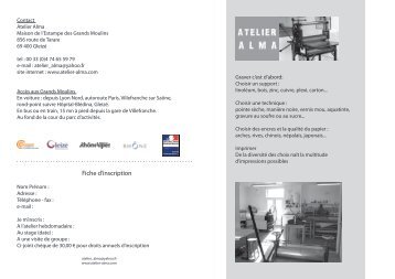 Fiche d'inscription - Atelier Alma