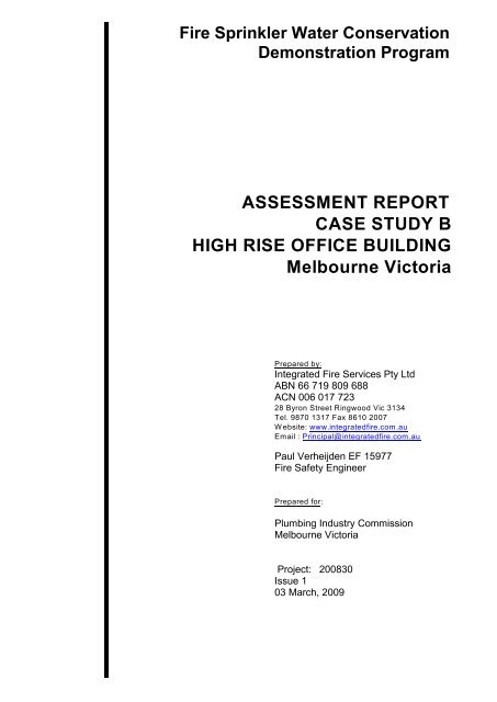 Case Study B - Plumbing Industry Commission